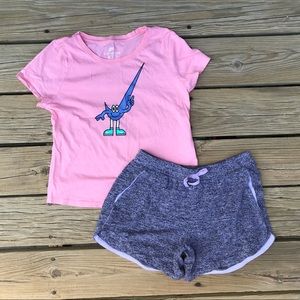 2/$10 Girl CHAMPION Shorts NIKE Check Cartoon Character Tshirt Top Outfit